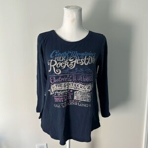 Women’s Lucky Brand Navy Concert Top- Size medium